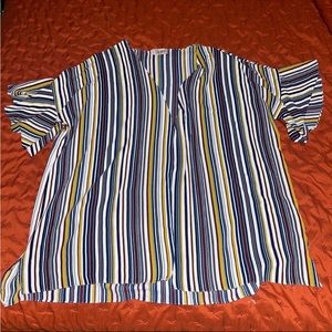 Plus Size Boho striped Kimono 1X